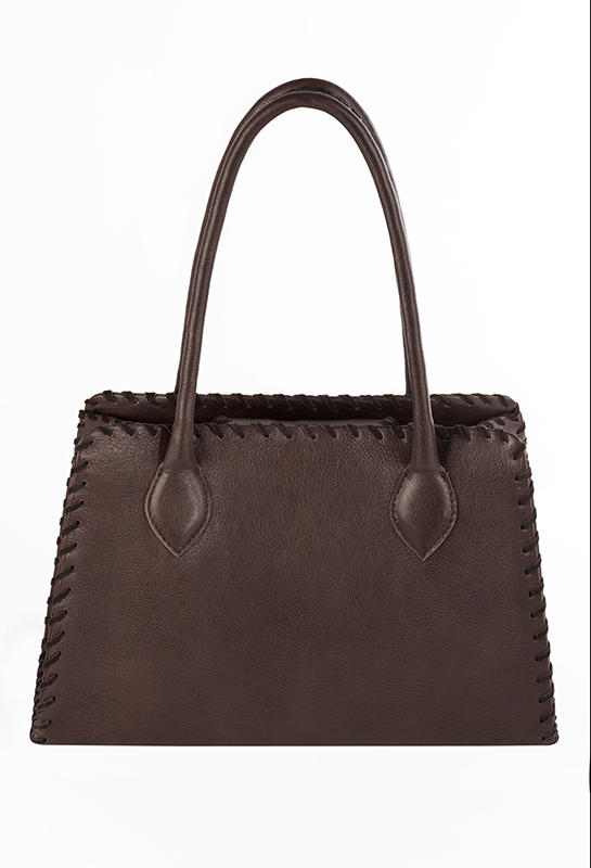 Dress handbag in dark brown leather - Top view